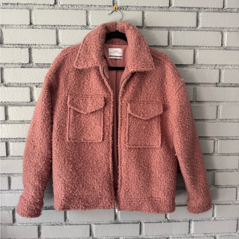 Urban Outfitters Pink Teddy Jacket
